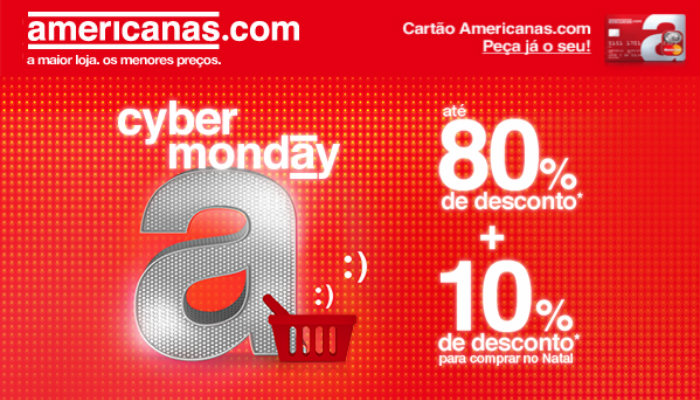 Exemplo de email marketing Americanas Cyber Monday